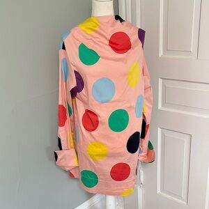 Pink Polka Dot Long Sleeve Dress with Multicolor Dots